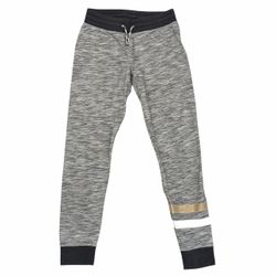 SO Girls 12 Jogger Pants Gray Black Glitter Stripe Activewear