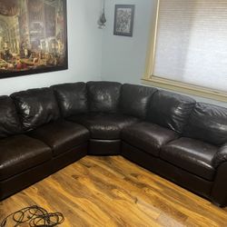 Leather sectional couch