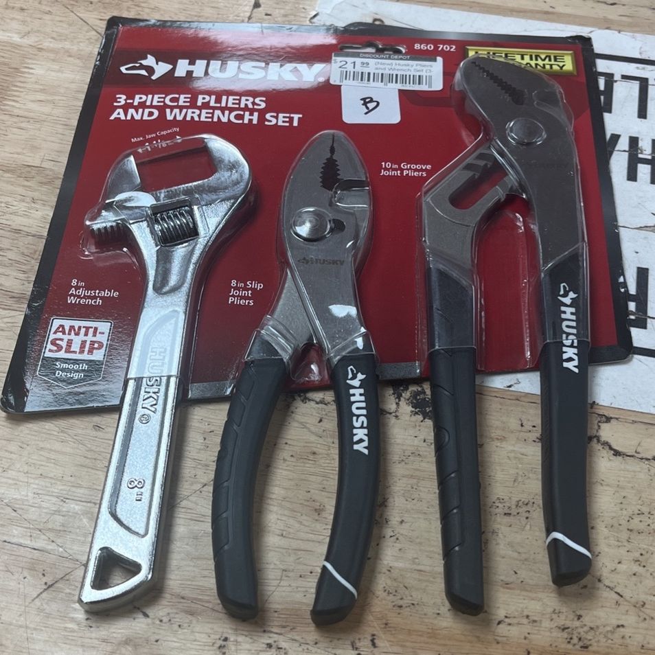 Husky Pliers and Wrench Set (3-Piece)