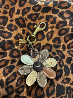 Coach patchwork flower keychain