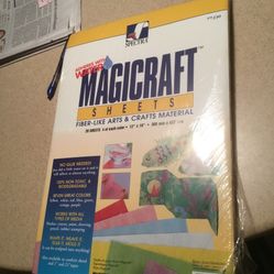 Arts & Crafts - Magicraft sheets - Fiber-like Material 28 Sheets; 4 Of Each Color  - 12 X 18 (sealed Package Torn On Back-1 Sheet Damaged
