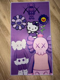💜 Purple Pop Art Accent Rug | 32” x 22” | Non-Slip Collector Room Décor 💜