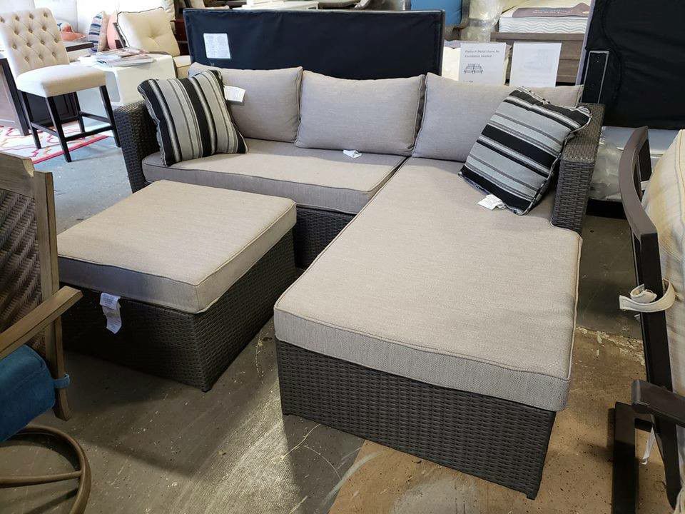 New outdoor patio furniture sectional sofa with ottoman tax included