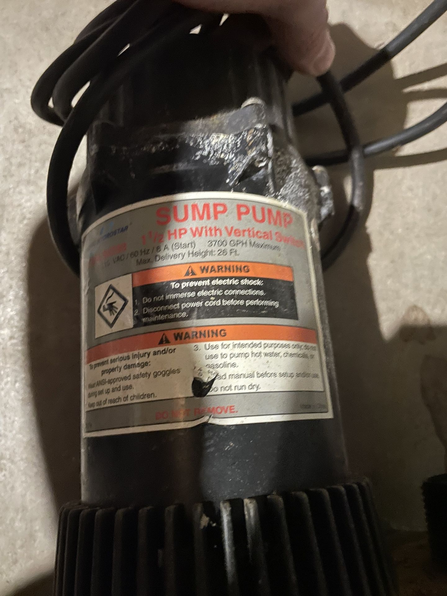 Pacific Hydro star Sump Pump