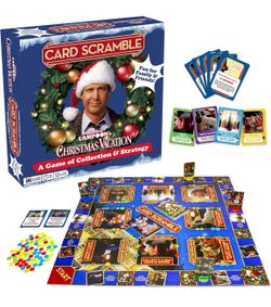 AQUARIUS Christmas Vacation Card Scramble Board Game- Fun Family Party Game for Kids, Teens & Adults