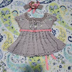 Peewee Baby Girl Gray Dress