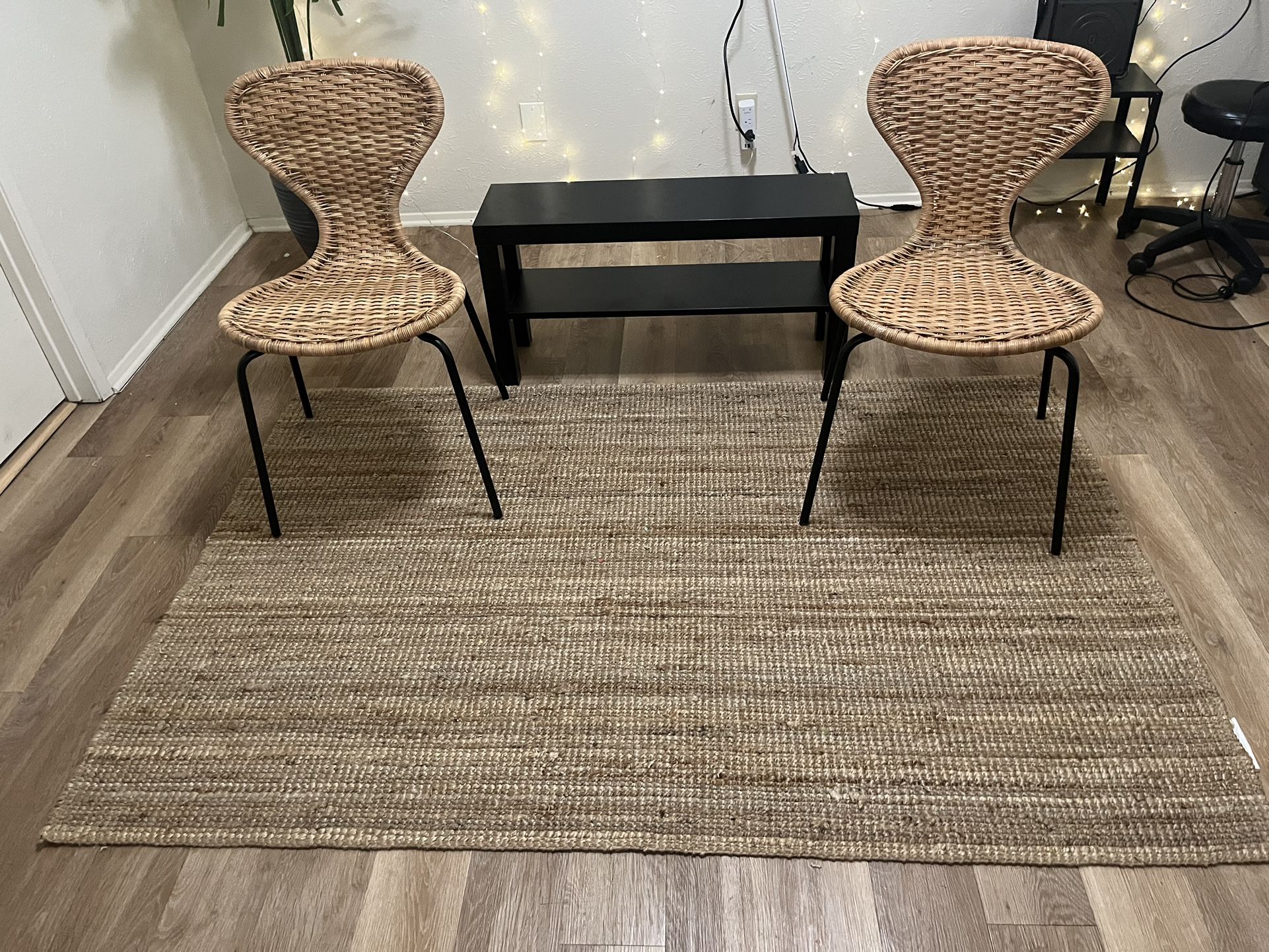IKEA New Chairs Complete, Tv Stand, Matching Rug