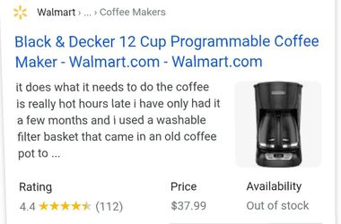 Black & Decker 12 cup Coffee Maker