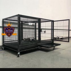 Dog Pet Cage Kennel Size 43” With Divider And Feeding Bowls New In box 📦 