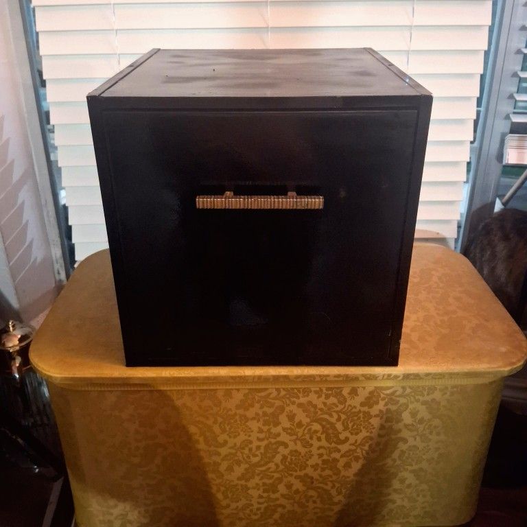 Ikea One Drawer File Cube Black W/Modern Drawer Pull