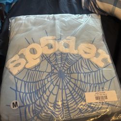 Blue Sp5der hoodie adults medium