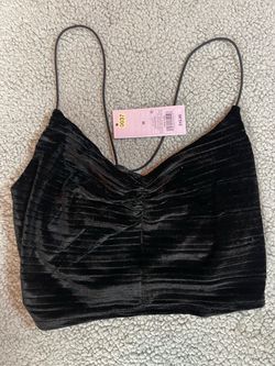 Wild Fable black velvet crop top Size M #velvet #croptop