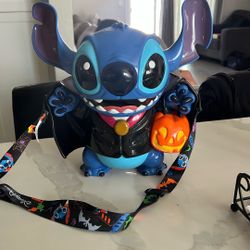 Disney Park 2024 Halloween Vampire Stitch Popcorn Bucket
