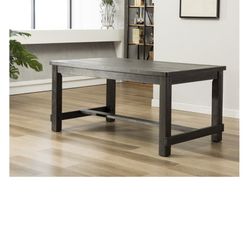 Roundhill Lotusville Antique Black Finish Rectangular Wood Dining Table $375