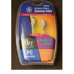 NEW GE 10 ft PS/2 Mouse & Keyboard Extension Cable HO97896 PC Compatible