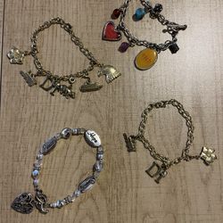 Charm Bracelets - 4 Pieces