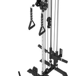 New in box Cable Station Wall Mount, 18 Height Pulley Tower, Dual Pulley System, High and Low Cable Machine, LAT Pull-Down & LAT Row LAT Tower with Fl