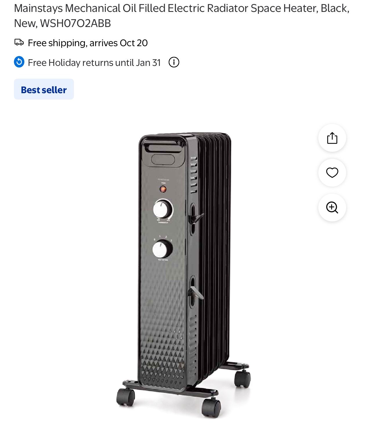 Mechanical Oil Filled Electric Radiator Space Heater