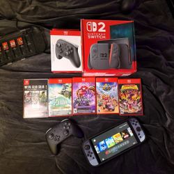Switch 2 Bundle W/ 5 Games, Pro Controller 2, 2 Docks, DBrand Killswitch