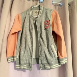 Gray and Pink Varsity Jacket