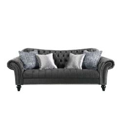 ACME Gaura Sofa w/4 Pillows - Dark Gray Velvet - $1,197