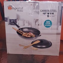 Carbon Steel 12"inch Wok ( 6 Pieces)