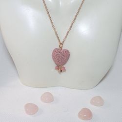 Handmade Diffuser Heart Pendant With Rondelle Beads Becklacdt