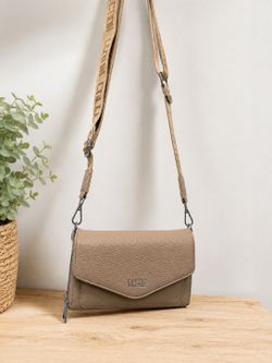 Coveri Collection Taupe Crossbody Wallet Bag