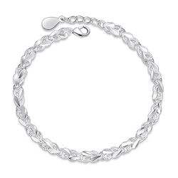 925 Sterling, silver heart bracelet for women