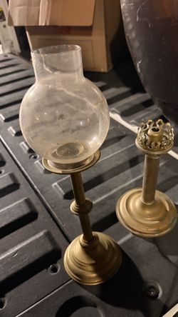 2 1900’s Vintage Sherwoods Limited Brass Candle Lamps – England