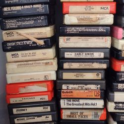 8 tracks 8 track tapes over 200 all rock 3-5 each
