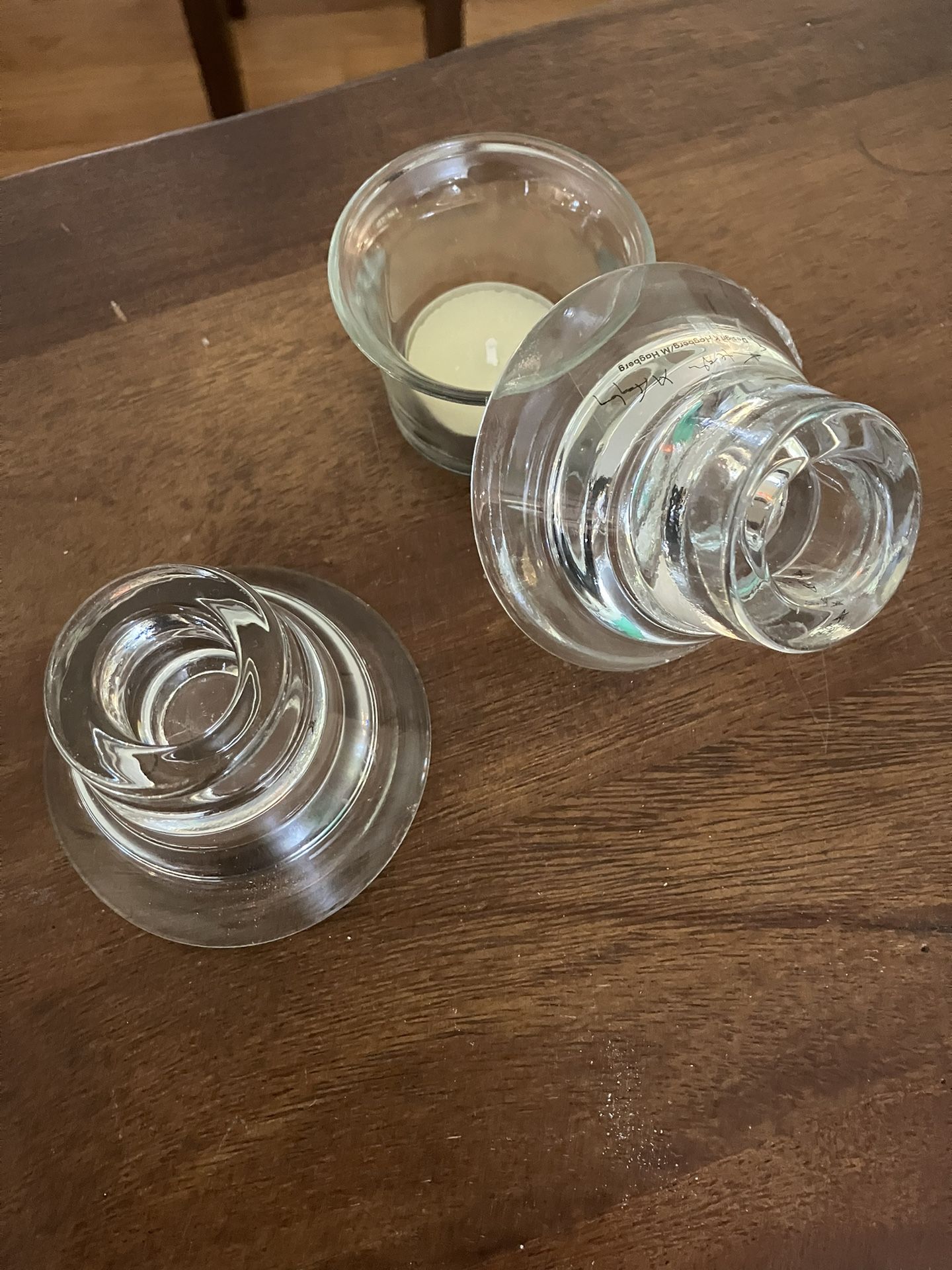 New Glass Candle Holder, Double Sided Stick Or Tealight Size