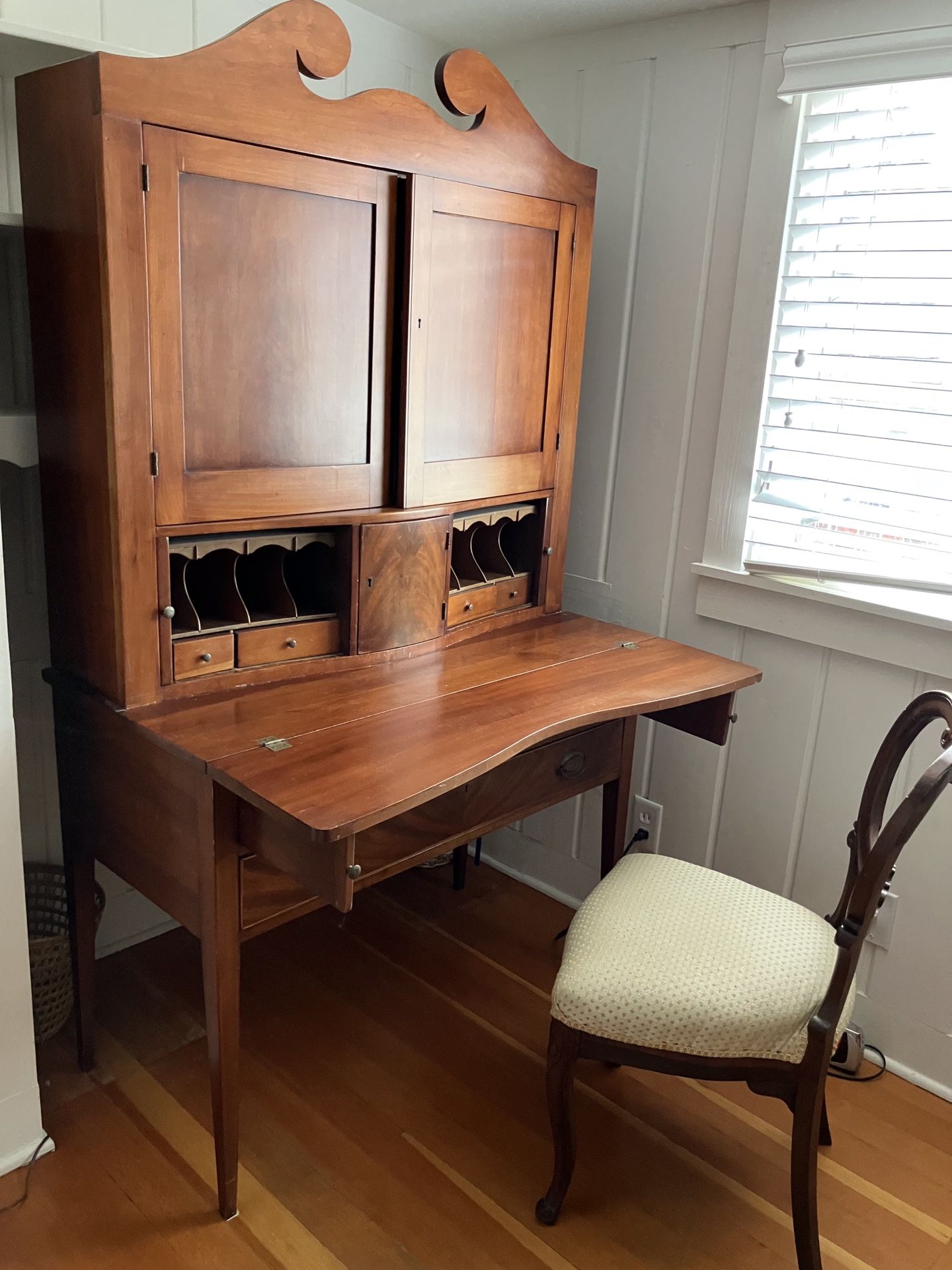 Beautiful, Handmade Antique Secretary and Chair