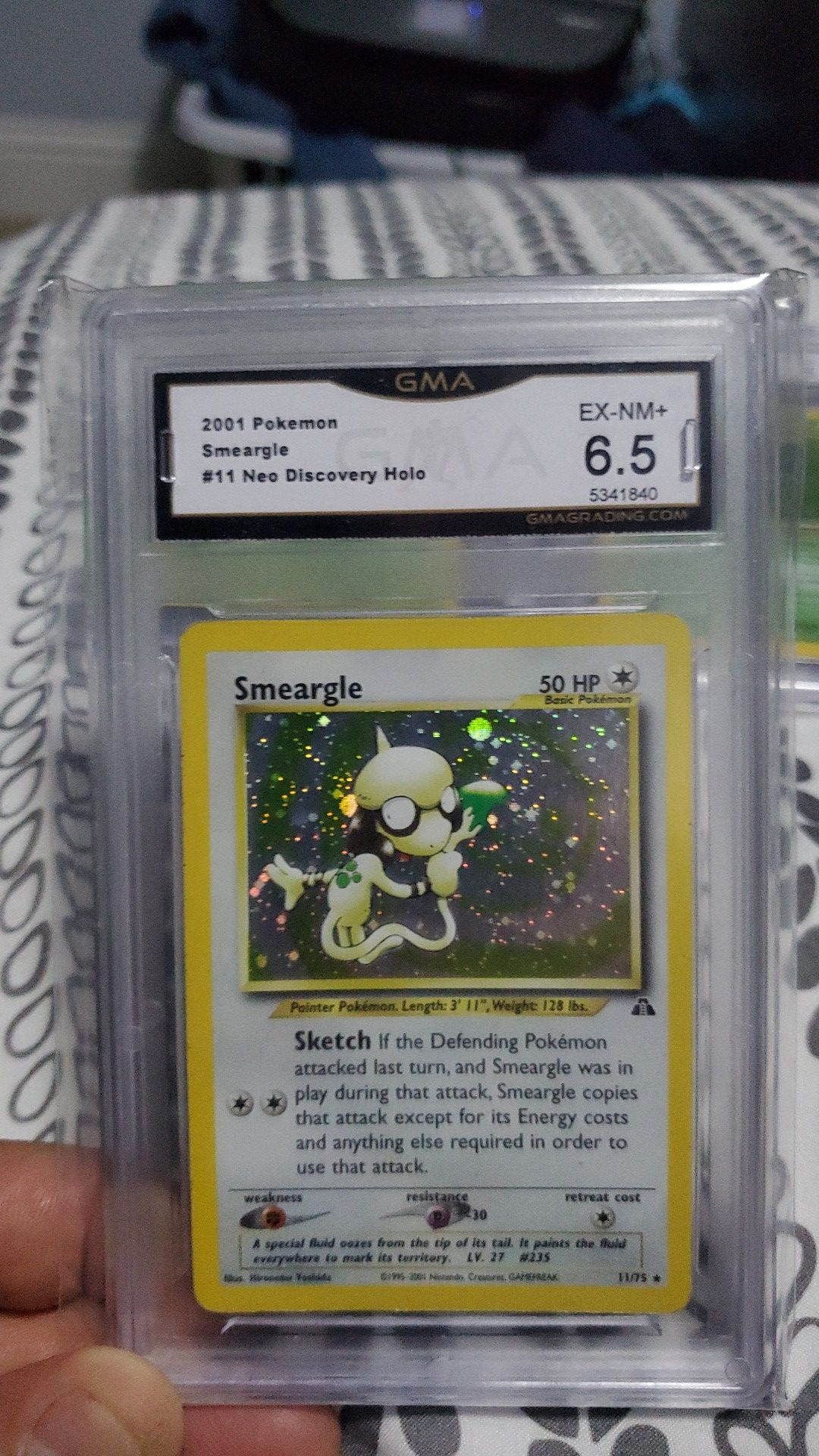 Pokemon Card Smeargle Holo GMA Graded (Neo Discovery)