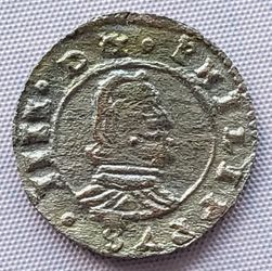 Authentic Genuine Ancient Spanish Colonial Pirate Shipwreck Maravedis Coin King Philip IV Of Spain 