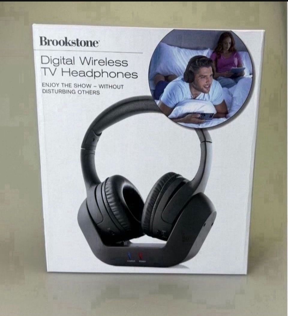 Brand New… Brookstone Digital Wireless TV Headphones, Brookstone Brand New in Box, Noise Canceling Headphones.