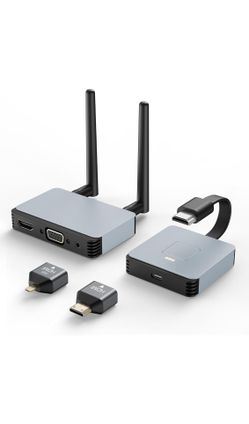 Wireless HDMI Transmitter and Receiver 4K, Wireless HDMI Extender, Wireless HDMI Adapter Plug & Play 2.4/5GHz Streaming Video/Audio from Laptop, PC to
