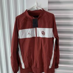 Nike Jordan Oklahoma OU Sooners 1/4 Zip Jacket Mens Size SMALL AT8042-613 New