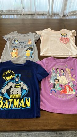 Girls & Boys Character T-Shirt Bundle – Size 4T–5/6 (Set of 4)