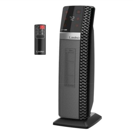 Brand New Lasko 22” Elite Collection Ceramic Tower Space Heater with Timer, Remote, CT22445 - Black
