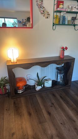 Wood Console Table with Wavy Cutout