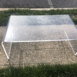 Clear acrylic minimalist coffee table