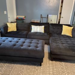 City Furniture L-Sectional With Ottoman