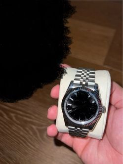 Silver and Black Watch