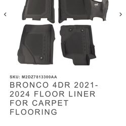 BRONCO 4DR 2021- 2024 FLOOR LINER