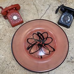 Vintage large decorative glass plate