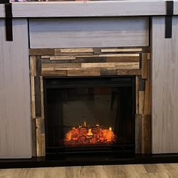 Rustic electric fireplace