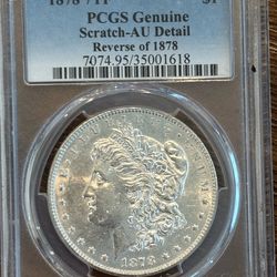 1878 7TF Morgan Dollar PCGS AU Details Reverse of 78 Silver Dollar