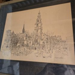 Original Raymond Piper Sketch - St Clement Danes, London