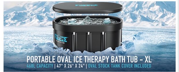 New in box Freeze Ice Bath Tub XL Portable Oval